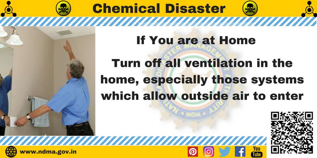 Turn off all ventilation in home, especially those systems which allow outside air to enter 